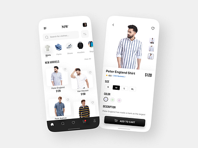 Clothing App UI app interface design minimal ui uidesign uiux user experience user interface design ux uxdesign