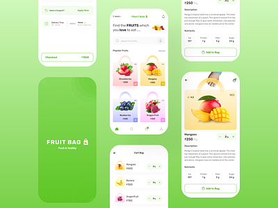 Fruits Store App app design interface design minimal ui user experience user interface design ux uxd
