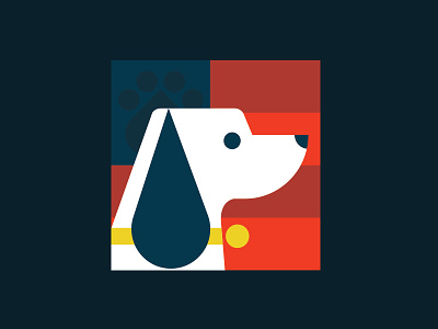 In Dog We Trust avatar dog flat icon illustration
