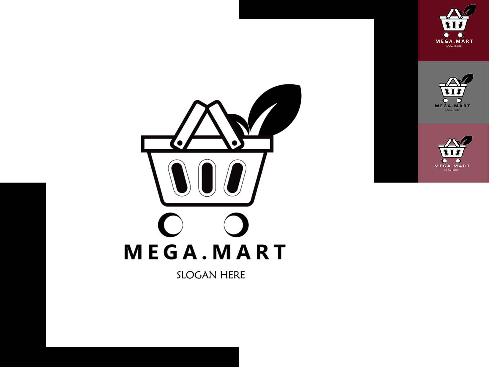 Cute Shopping Cart Logo Vector