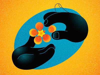 petal 2019 daisy design flower hands illustration
