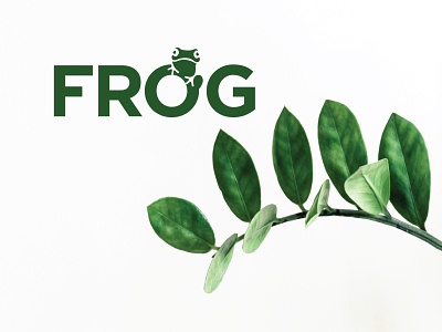 Frog Text Logo animal brand identity branding design digital art flat frog frog logo frogs game graphic design icon illustrator logo logo mark logodesign minimal modern symbol tech