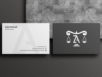 Zaki Ahmad Business Card abstract branding business business card card card design corporate design firm graphic design graphics illustrator law modern
