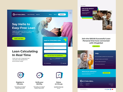 Personal E-Loan Landing Page graphic design landing page ui website