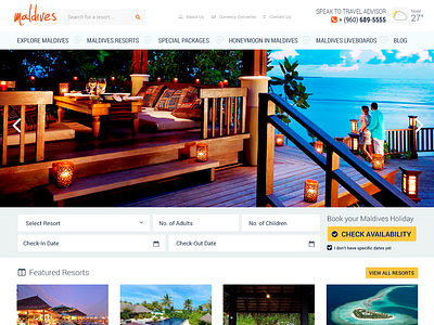 re-design for a travel agency website design maldives redesign resorts travel travel agency ui ux web website