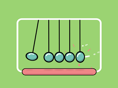 Momentum aftereffects animated animation animation 2d ball cartoon flat illustration illustrator motion design motiongraphics newtons cradle pendulum swing