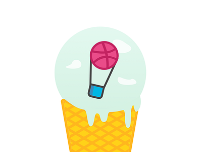 Dribbble Sticker balloon ice cream icon illustration sketchapp sticker ui ux