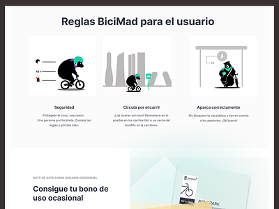 Web design landing page: BiciMad animal brand bicimad ilustration ui web design