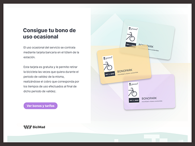 Web design Landing page : BiciMad