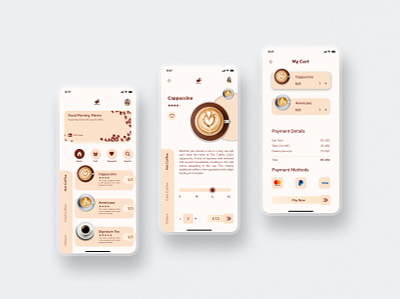 Coffee Shop Mobile UI Design coffee coffee shop mobile ui design uiux ux