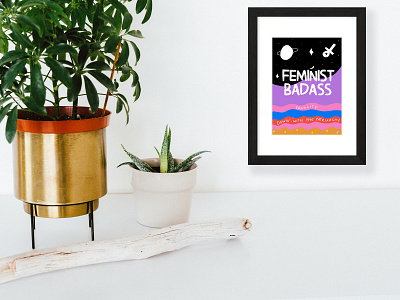 Feminist Bad Ass, Equality, Down with the Patriarchy abstract animation art branding design feminist graphic design icon illustration illustrator lettering logo minimal quote art