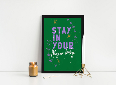 Stay In Your Magic Baby abstract art branding design feminist icon illustration logo minimal quote art
