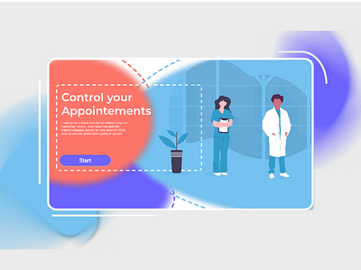 Appointement App Starting Page app design graphic design illustration medical app minimal prototype ui ux web