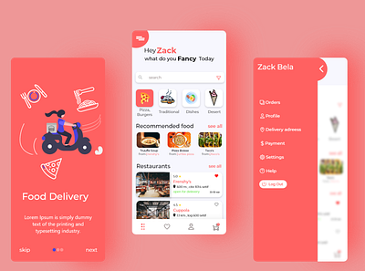 Food Delivery App app branding design food app food app design food apps graphic design icon illustration prototype ui ux vector web