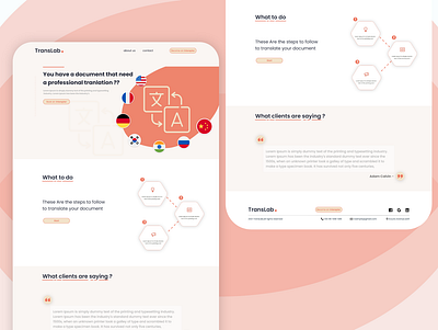 Translation Company Home Page app branding design graphic design illustration logo prototype translation ui ux vector