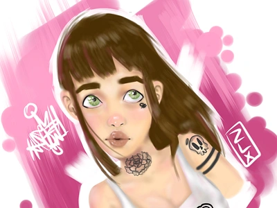 Girl 2d art arte digital artist artwork character design dibujodigital digital illustration digital painting drawing graphic design illustration logo mobile typography