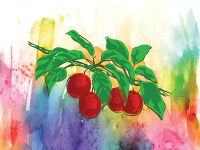 Illustration Extraordinary fruit and leaf binding art design drawing dribbble fruits graphic design illustration illustrator leaf vector watercolor art