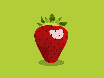 Strawberry Illustration adobe illustrator art colors design digital drawing fruit graphic graphic design green illustration illustrator minimalism red strawberry vector vectorart