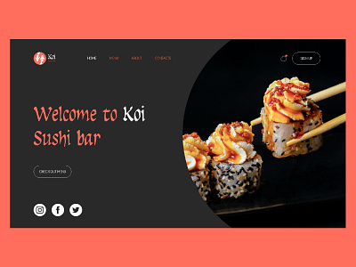 Koi Sushi Bar | Website Design adobe illustrator adobe photoshop adobe xd bar colors design digital fish illustration koi sushi