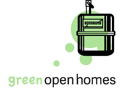 Green Open Homes illustration logo design