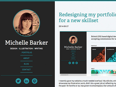 Personal blog ui web design