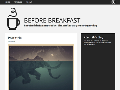 Before Breakfast homepage blog graphic design ui web design