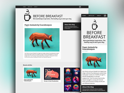 Before Breakfast blog graphic design ui web design