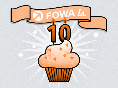FOWA Birthday Cupcake birthday illustration vector