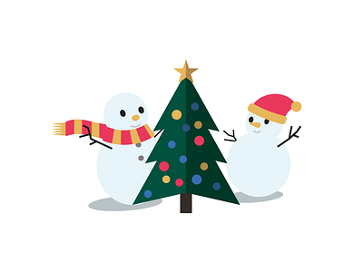 Snowmen christmas illustration svg web design