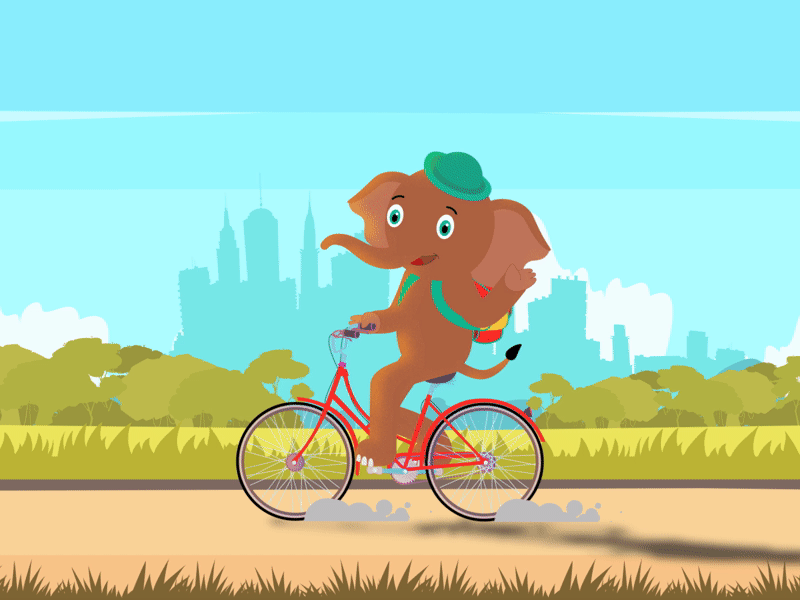 Cycling Elephant 2danimation animation character animation creative director illustration motion designer motion graphics