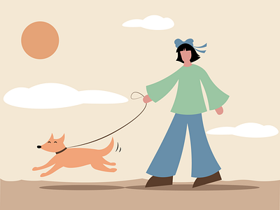 Out for a walk digital art flat illustration illustration vector vector illustration vectorart