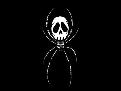 DEATH SPIDER design illustration logo merch design minimal skull tattoo