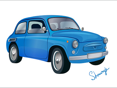 Blue car авто автомобиль вектор векторная графика голубой иллюстрация колеса машина