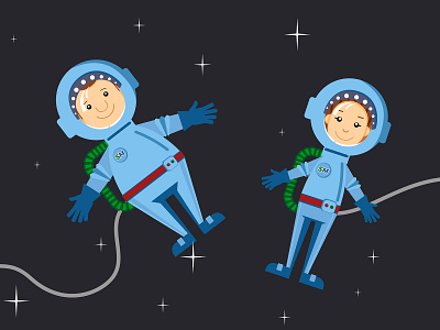 Space вектор векторная графика звезды иллюстрация комиксы космонавты космос персонаж