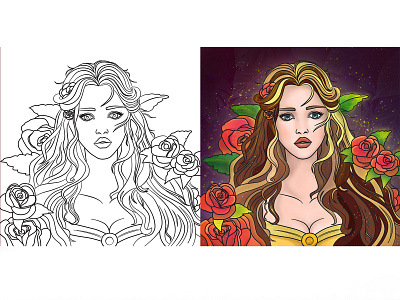 Princess design вектор векторная графика девушка иллюстрация персонаж портрет принцесса сказка фея цветы