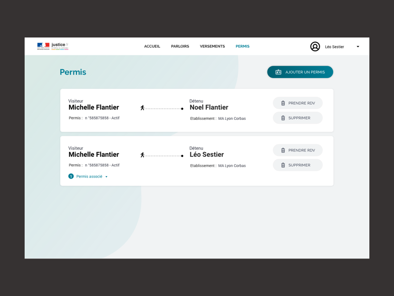 Visitation permit Inmate family portal by Léo Sestier on Dribbble