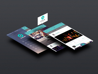 Social network concept template - mobile version app flat design gobelins ios live livonair menu mobile mobile app social network