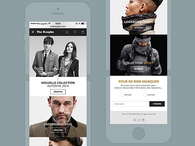 The Kooples redesign concept e commerce fashion flat gobelins luxe menu mobile responsive