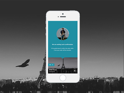 TOD (Trip on demand) - uberlike Mobile app - Order waiting page application backpack book gobelins guide mobile app order paris tourism travel uber uberlike