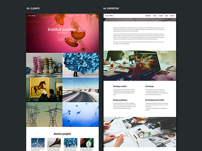 Clients / Expertise page - Web agency website case study clients expertise flat french gobelins landing page redesign responsive design ui ux web agency