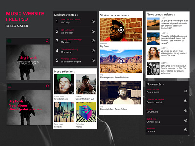 Music website - Free PSD template