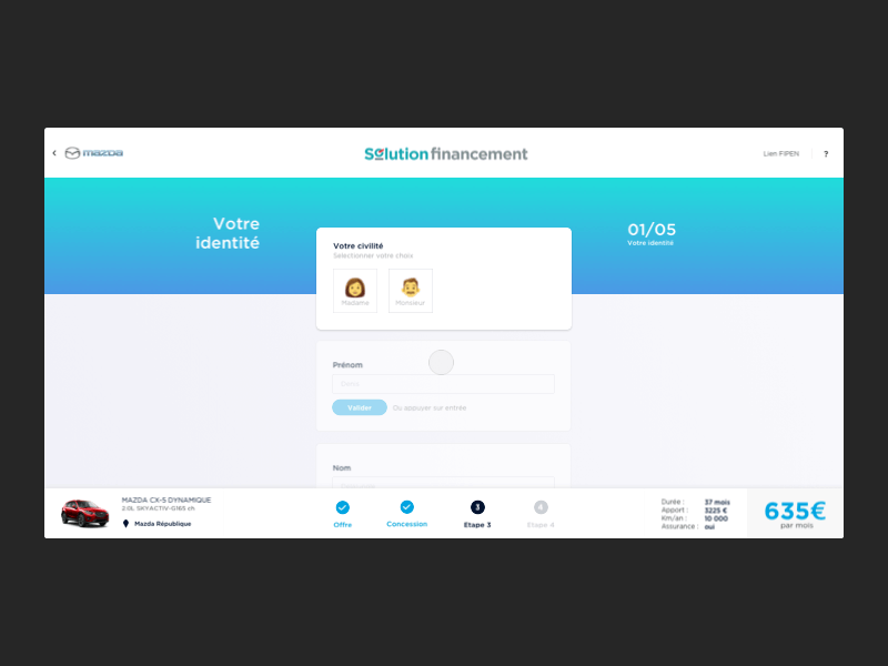 KYC / form for a loan company - Confirmation page cards cards design cards ui cartes desktop desktop design emojis form formulaire gif gradient gradient color kyc principle for mac uidesign ux