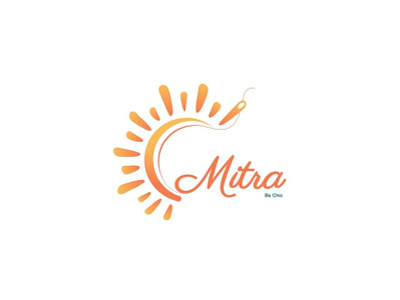 Mitra chic cotton design illustrator logo mithraism mithras mitra needle orang ray shine sun sunshine tailor thread vector yellow