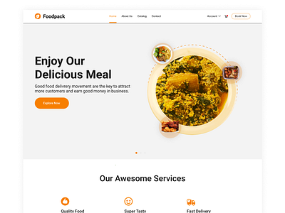 Foodpack Landing Page design freelance designer product ui uidesign uiux uiuxdesigner user userinterface ux