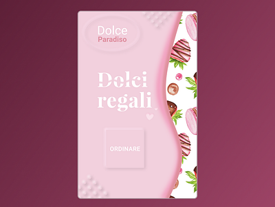 Dolce chocolate figma gifts giftshop home screen italian italian design pink strawberry ui web design