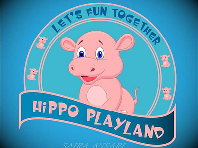 Hippo playland logo design