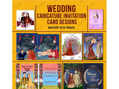 Wedding Caricature Card Designs