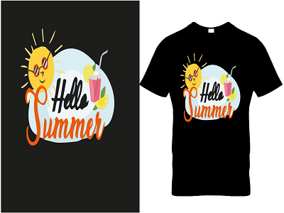 Hello summer t shirt Design app branding design graphic design icon illustration minimal typography ui ux vector