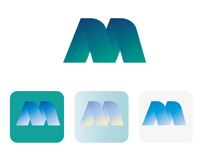 M letter logo design and app icon