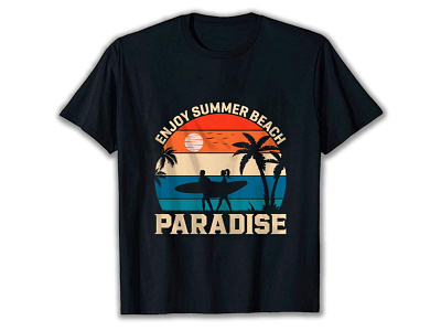 Summer T-shirt design branding design graphic design illustration minimal summer t shirt t shirt design typography ui vector vintage t shirt design